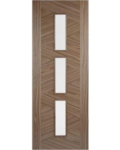 Internal Door Walnut Zeus with Clear Glass Prefinished SPECIAL OFFER