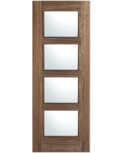 Internal Fire Door Walnut Vancouver Glazed 4 Light Prefinished (PRICES VARY PER DOOR SIZE)