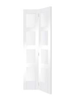 Internal Bifold Door White Primed Shaker with Clear Glass