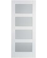 Internal Door Contemporary 4L Glazed Solid White Primed     