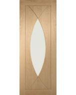 Internal Oak door Pesaro with Clear Glass Prefinished